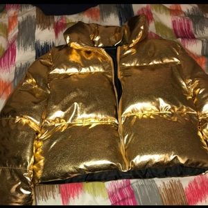 Gold puffer jacket